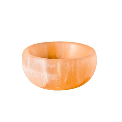 Selenite Orange White Bowl for Healing Ornaments GEMROCKY-Decoration-Orange 9*9*4CM-