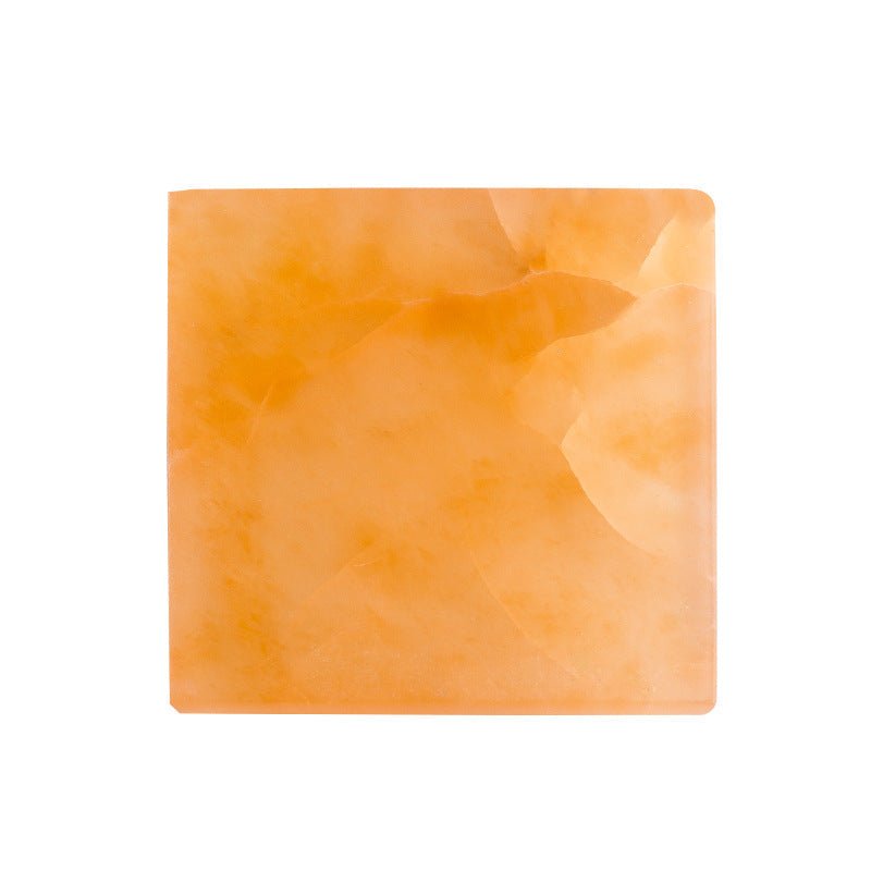 Selenite Round Square Orange White Plate for Healing Ornaments GEMROCKY-Decoration-Orange Square15*1.5cm-