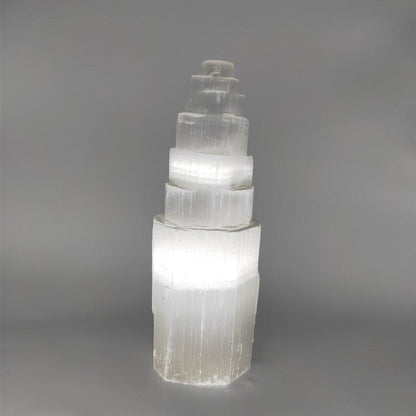 Selenite Tower for Energy Healing Ornaments GEMROCKY-Decoration-