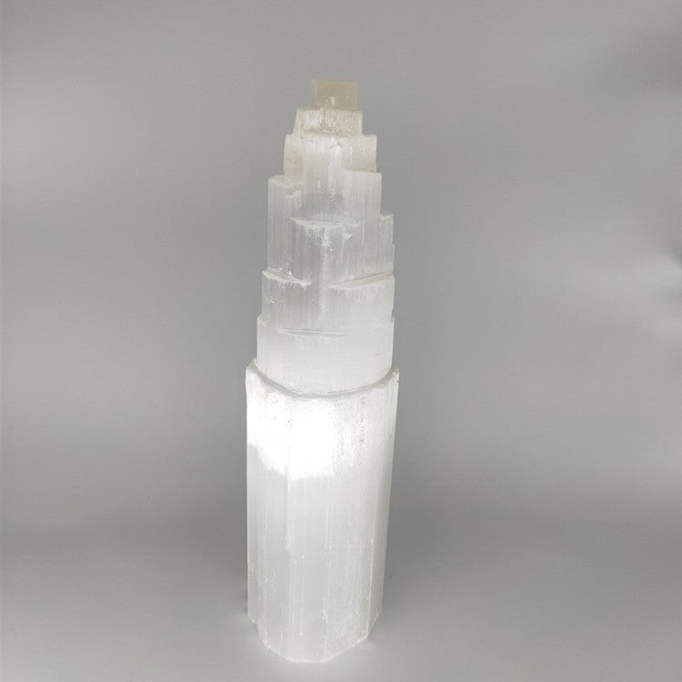 Selenite Tower for Energy Healing Ornaments GEMROCKY-Decoration-