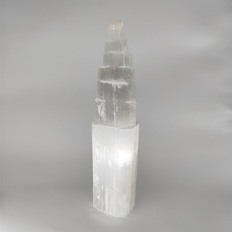 Selenite Tower for Energy Healing Ornaments GEMROCKY-Decoration-