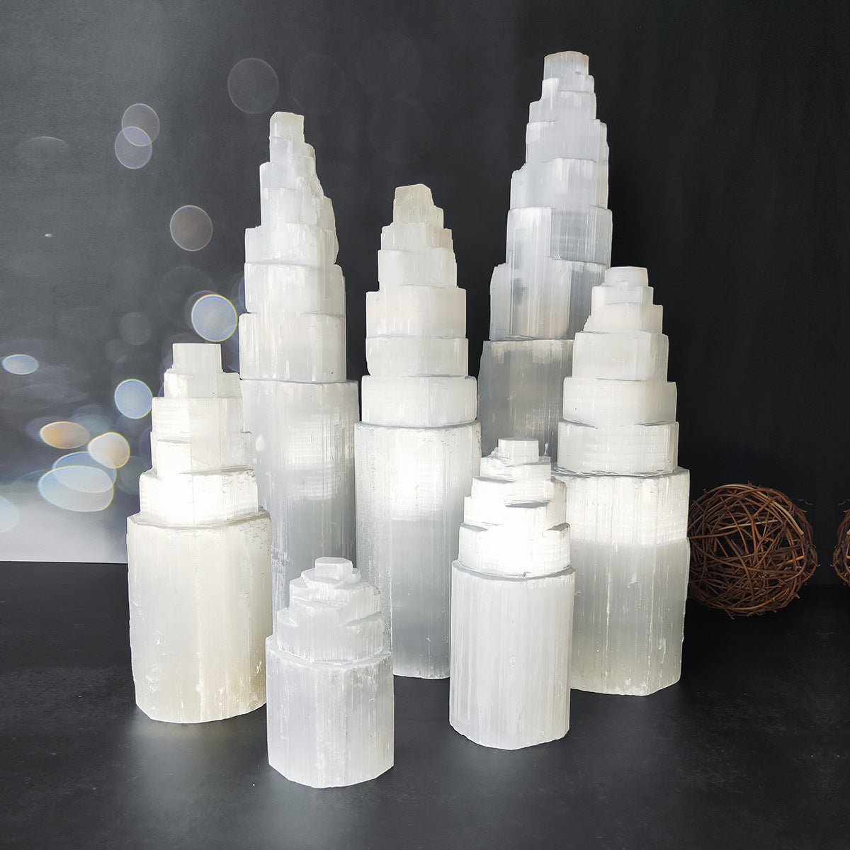 Selenite Tower for Energy Healing Ornaments GEMROCKY-Decoration-