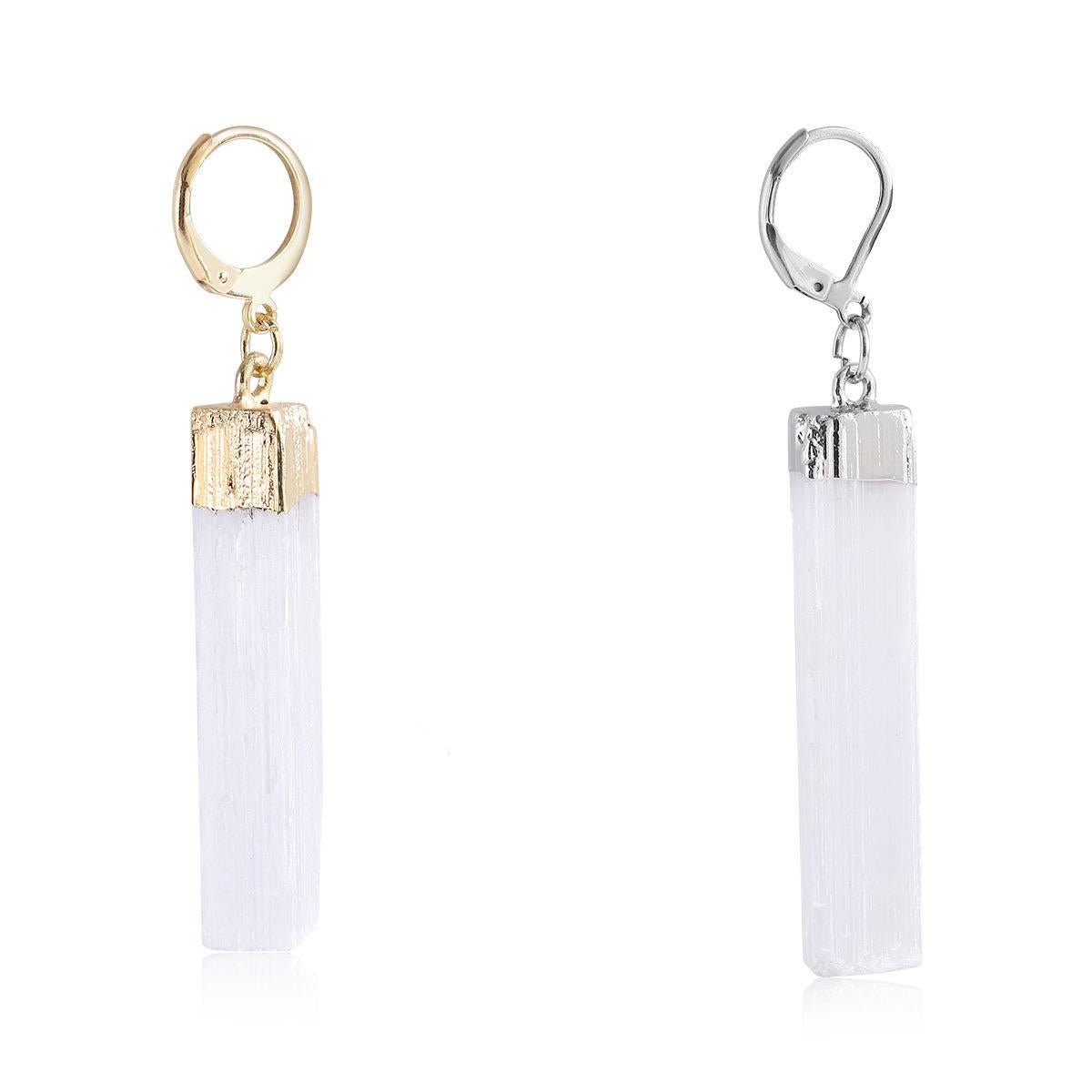 Selenite Wand Pendulum Pendants GEMROCKY-Jewelry-