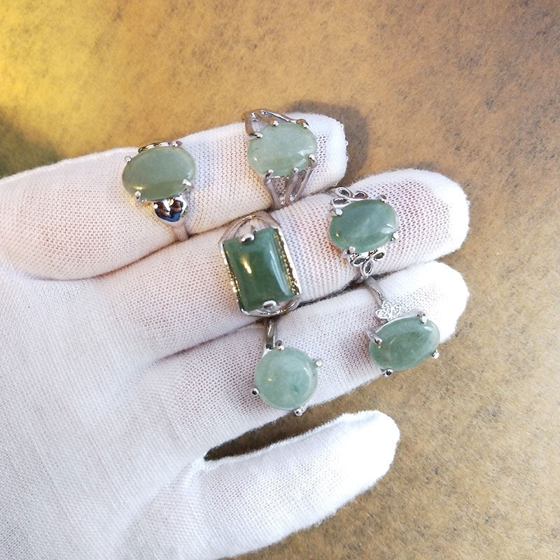 Semi-Precious Crystal Rings GEMROCKY-Jewelry-Green Aventurine-