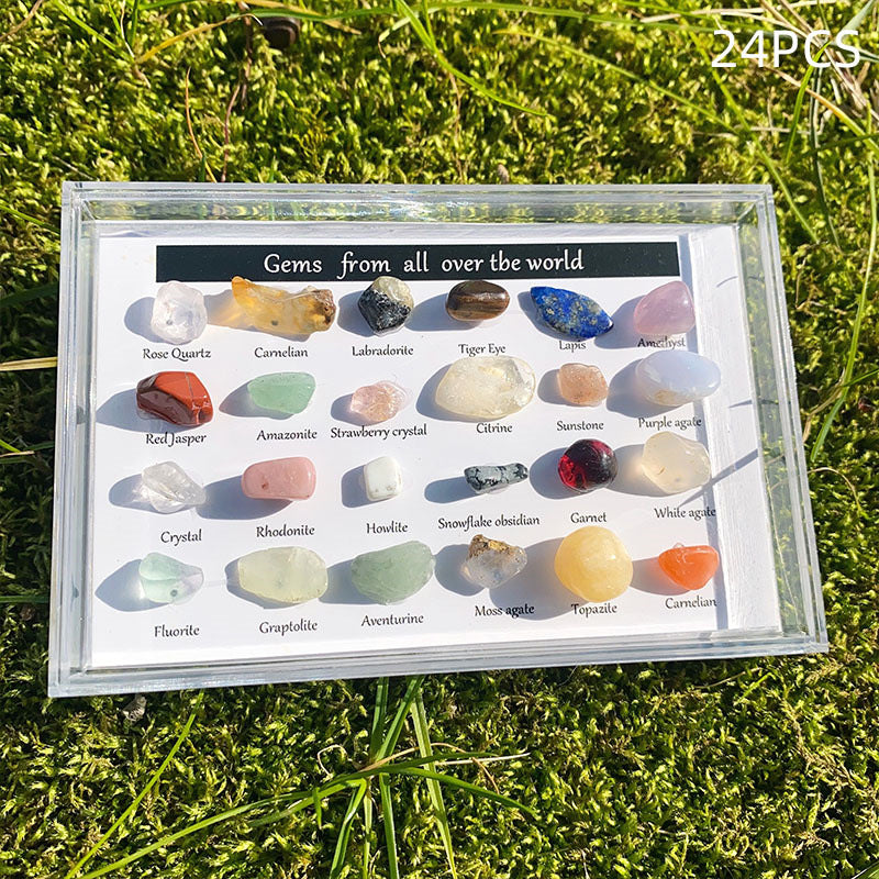 Semi-Precious Crystal Specimen Geology Box GEMROCKY-Mineral Specimens-24pcs Box-