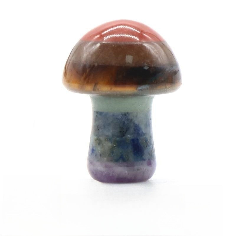 Seven Chakra Mini Crystal Multi Styles of Carvings GEMROCKY-Carvings-20mm Mushroom-