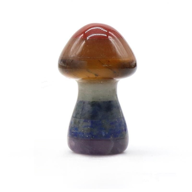 Seven Chakra Mini Crystal Multi Styles of Carvings GEMROCKY-Carvings-35mm Mushroom-