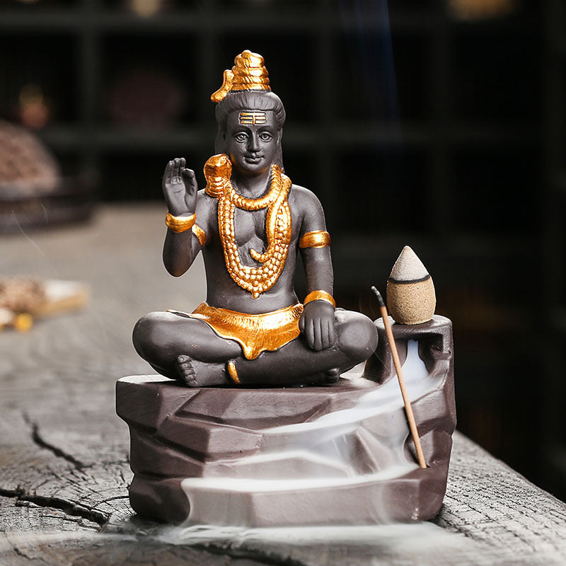 Shiva Indian God Backflow Incense Burner Home Decor Ornaments GEMROCKY-Psychic-2-