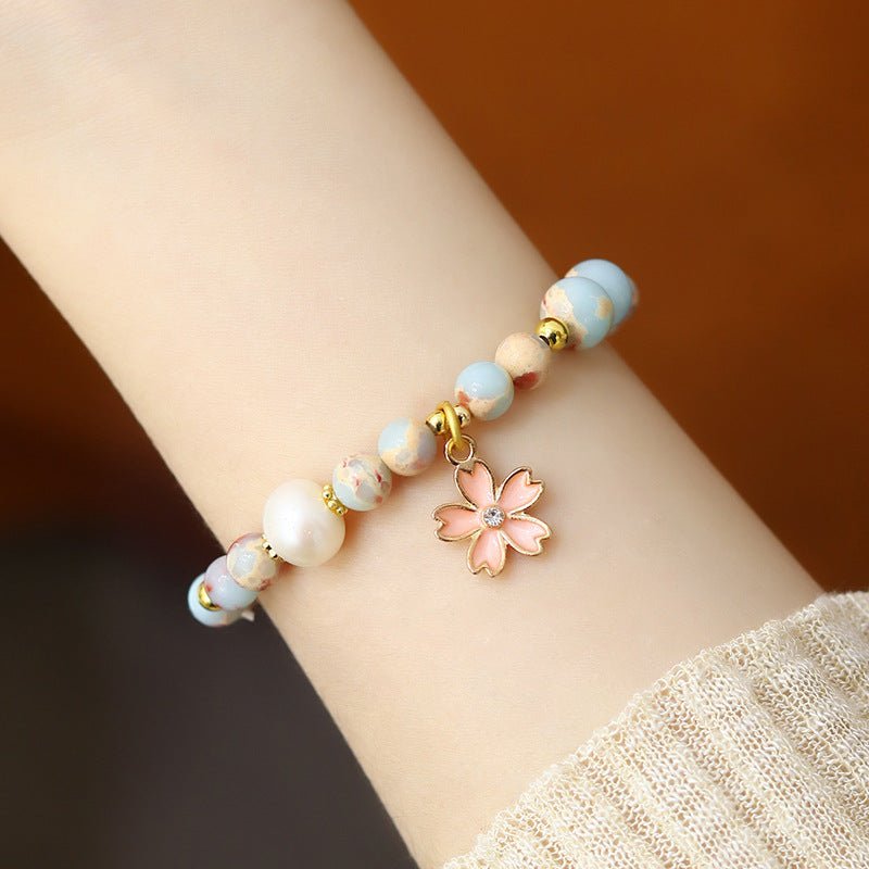 Shoushan Stone Sakura Bead Bracelets GEMROCKY-Bracelets-6-8mm single circle-
