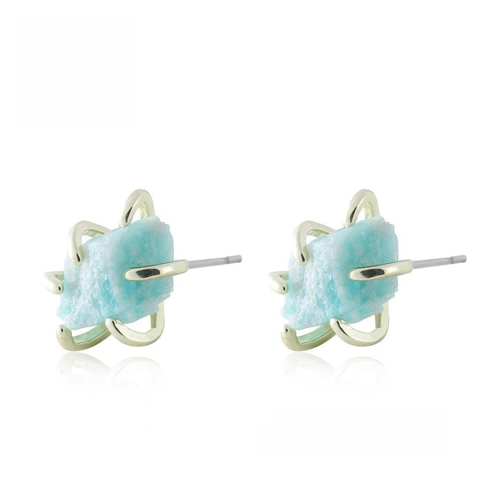 Six Paw Rough Crystal Earrings GEMROCKY-Jewelry-Amazonite-