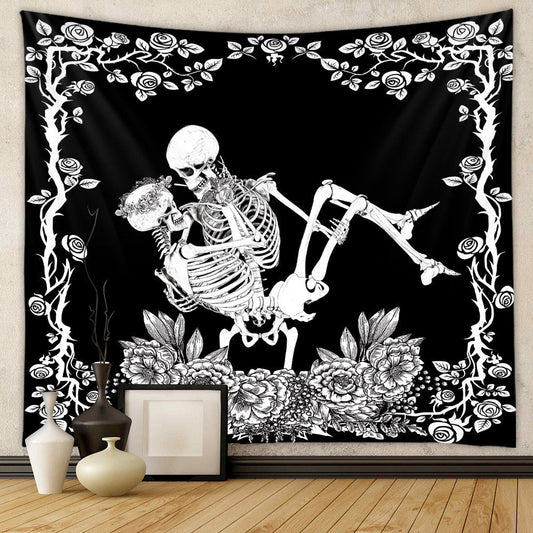 Skeleton Lovers Background Cloth Bohemian Style Tarot Tapestry GEMROCKY-Decoration-73*95cm (brushed hair)-1-