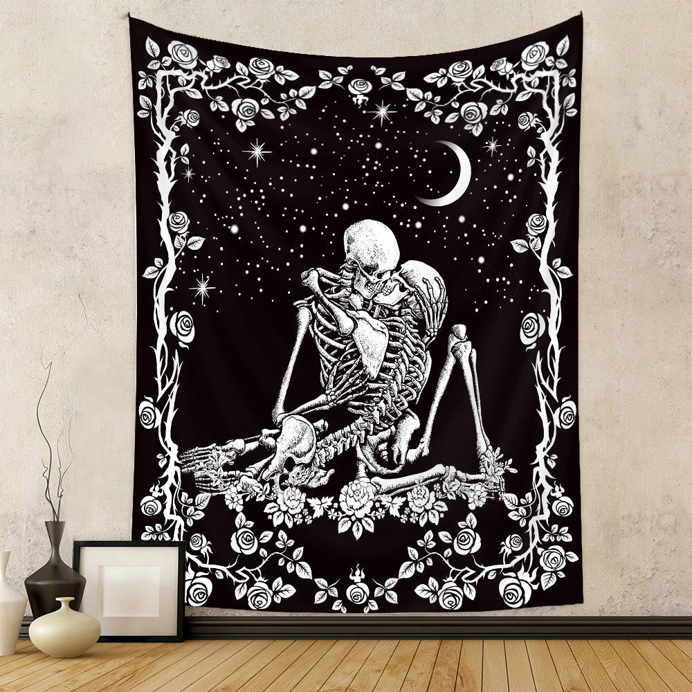 Skeleton Lovers Background Cloth Bohemian Style Tarot Tapestry GEMROCKY-Decoration-73*95cm (brushed hair)-2-