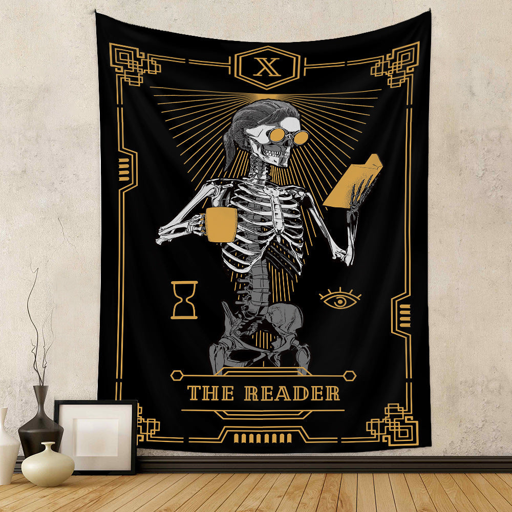 Skeleton Lovers Background Cloth Bohemian Style Tarot Tapestry GEMROCKY-Decoration-73*95cm (brushed hair)-3-