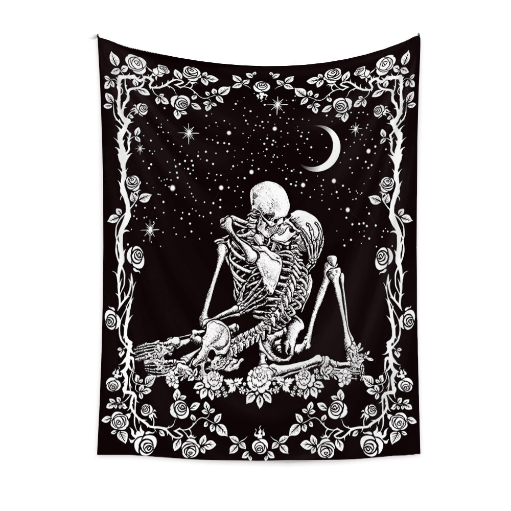 Skeleton Lovers Background Cloth Bohemian Style Tarot Tapestry GEMROCKY-Decoration-73*95cm (brushed hair)-4-