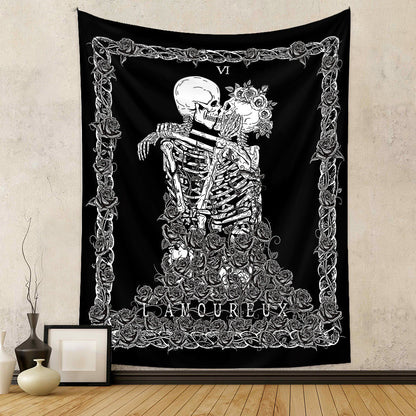 Skeleton Lovers Background Cloth Bohemian Style Tarot Tapestry GEMROCKY-Decoration-73*95cm (brushed hair)-8-