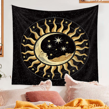 Sleeping Moon Sun Background Cloth Decor Tapestry GEMROCKY-Decoration-