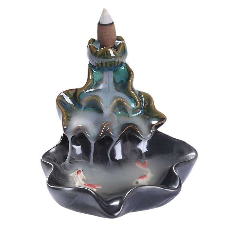Small Lotus Pool Backflow Incense Burner Home Decor Ornaments GEMROCKY-Psychic-