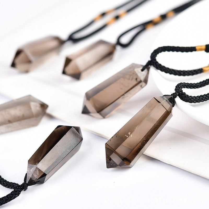 Smoky Quartz Double Points Necklaces GEMROCKY-Jewelry-