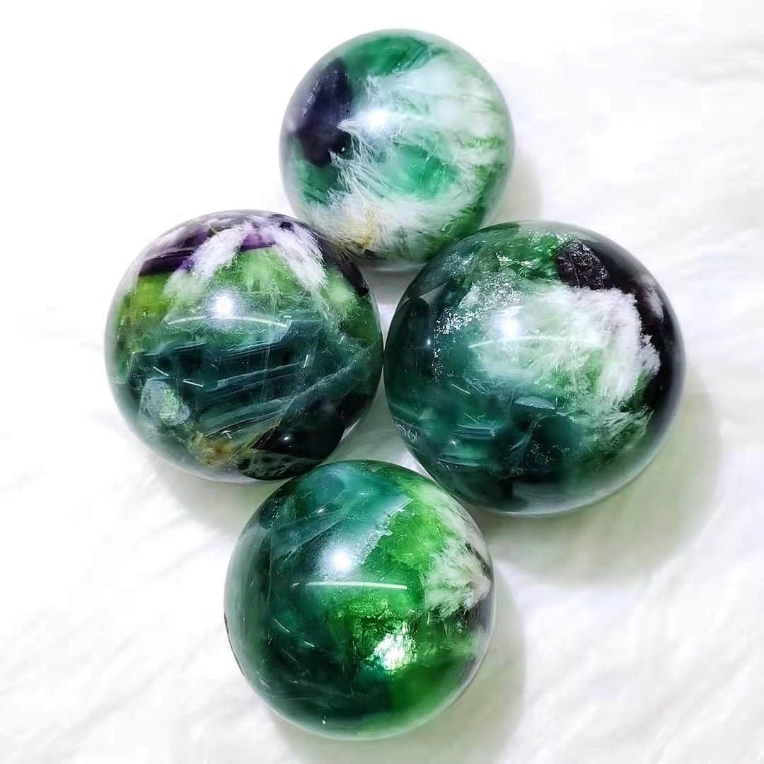 Snowflake Fluorite Spheres GEMROCKY-Spheres-