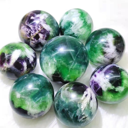 Snowflake Fluorite Spheres GEMROCKY-Spheres-