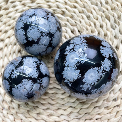 Snowflake Obsidian Spheres GEMROCKY-Spheres-