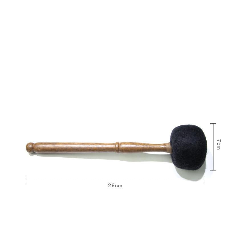 Sound Bowl Hammer Wool Felt Knocking Stick for Singing Bowls GEMROCKY-Psychic-Black - Wool Felt - M-