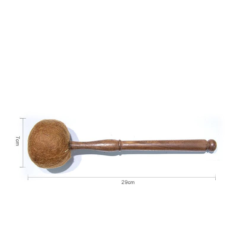 Sound Bowl Hammer Wool Felt Knocking Stick for Singing Bowls GEMROCKY-Psychic-Coffee - Wool Felt - M-