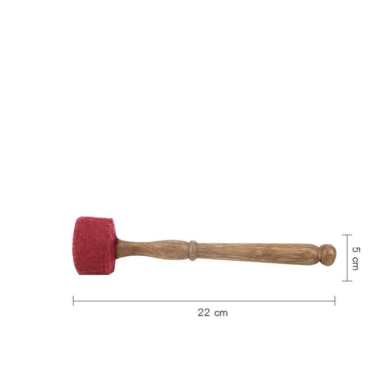 Sound Bowl Hammer Wool Felt Knocking Stick for Singing Bowls GEMROCKY-Psychic-Red- Flannel- S-