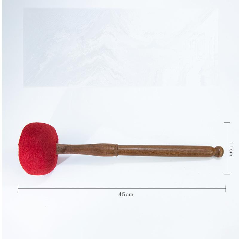 Sound Bowl Hammer Wool Felt Knocking Stick for Singing Bowls GEMROCKY-Psychic-Red - Wool felt - XL 45cm-