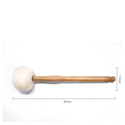 Sound Bowl Hammer Wool Felt Knocking Stick for Singing Bowls GEMROCKY-Psychic-White - Wool Felt - L-