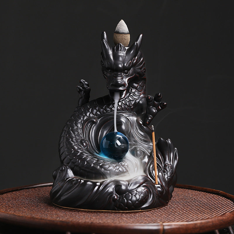 Sphere Guardian Dragon Backflow Incense Burner Home Decor Ornaments GEMROCKY-Psychic-