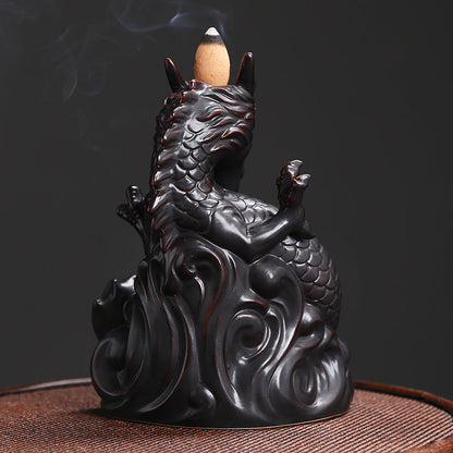 Sphere Guardian Dragon Backflow Incense Burner Home Decor Ornaments GEMROCKY-Psychic-