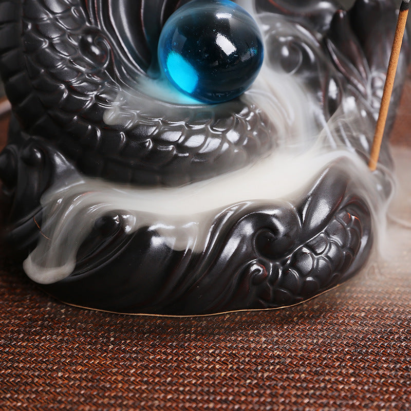 Sphere Guardian Dragon Backflow Incense Burner Home Decor Ornaments GEMROCKY-Psychic-