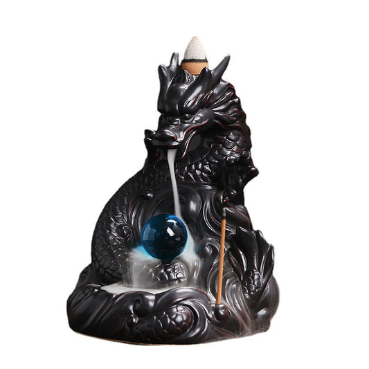 Sphere Guardian Dragon Backflow Incense Burner Home Decor Ornaments GEMROCKY-Psychic-