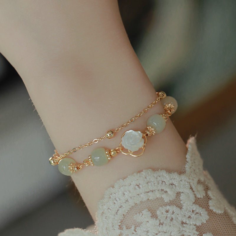 Spring Rose Hetian Jade Bracelets GEMROCKY-Jewelry-