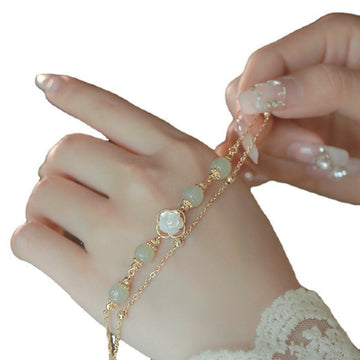 Spring Rose Hetian Jade Bracelets GEMROCKY-Jewelry-