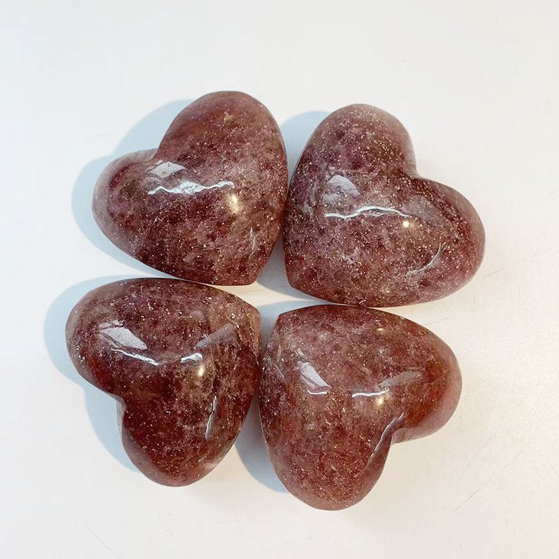 Strawberry Quartz Hearts GEMROCKY-Carvings-