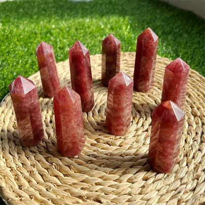 Strawberry Quartz Point Wands GEMROCKY-Point Wands-