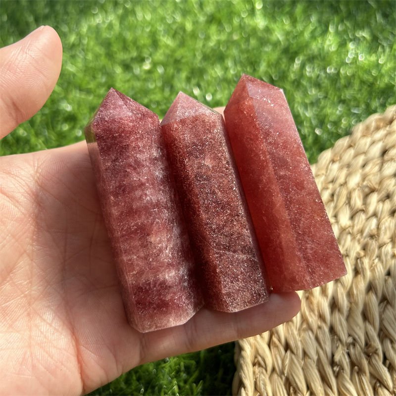 Strawberry Quartz Point Wands GEMROCKY-Point Wands-