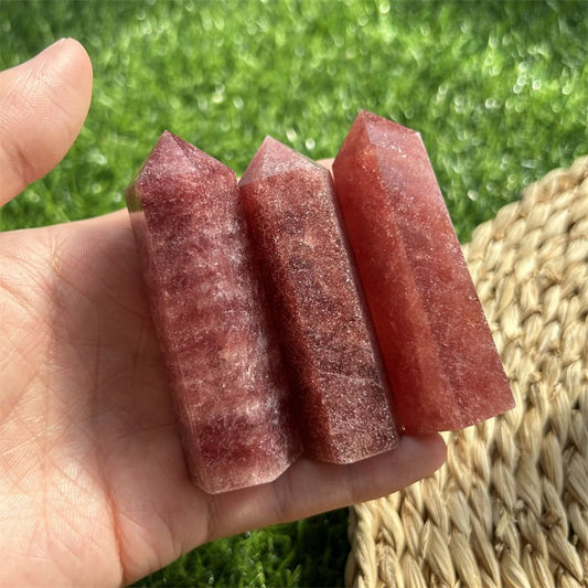 Strawberry Quartz Point Wands GEMROCKY-Point Wands-