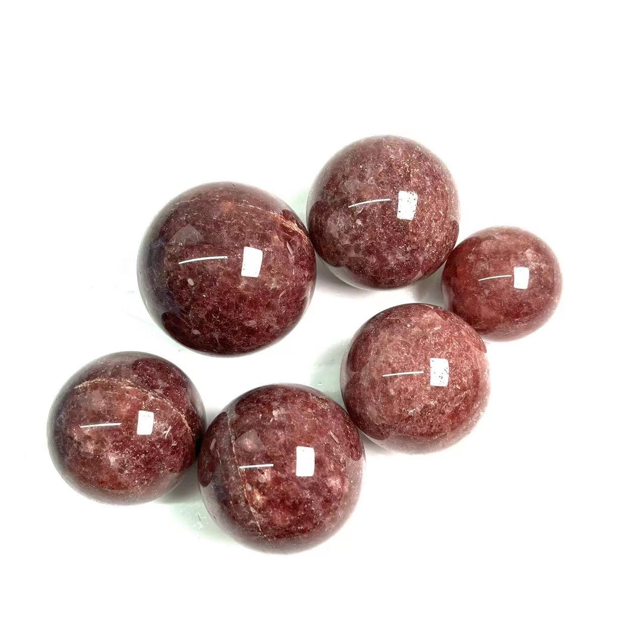 Strawberry Quartz Spheres GEMROCKY-Spheres-