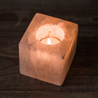 Sugar Cube Shape Selenite Candle Holder Ornaments GEMROCKY-Decoration-7.5*7.5*7.5cm-