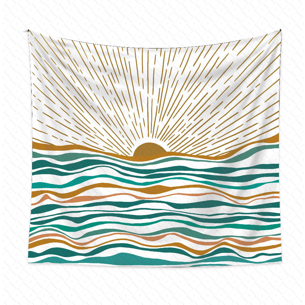 Sunrise at Sea Background Cloth Decor Tapestry GEMROCKY-Decoration-