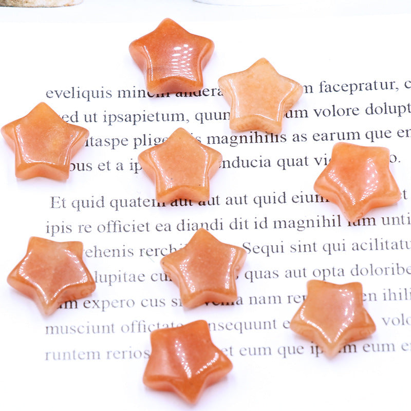 Super Mini Crystal 15mm Star Carvings GEMROCKY-Carvings-Red Aventurine-