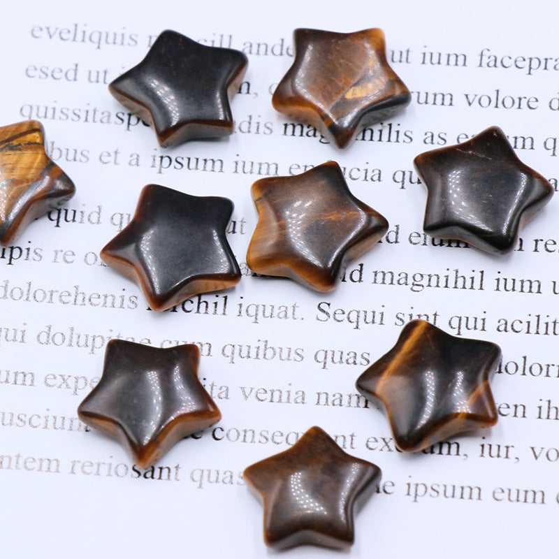 Super Mini Crystal 15mm Star Carvings GEMROCKY-Carvings-Tiger Eye Stone-