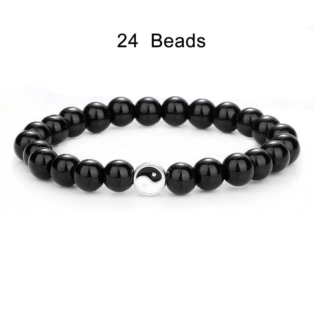 Taichi Tiger Eye Black Matte Daoism Crystal Bead Bracelets GEMROCKY-Bracelets-