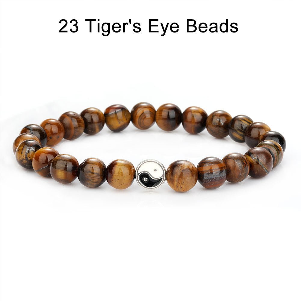 Taichi Tiger Eye Black Matte Daoism Crystal Bead Bracelets GEMROCKY-Bracelets-Tiger Eye-