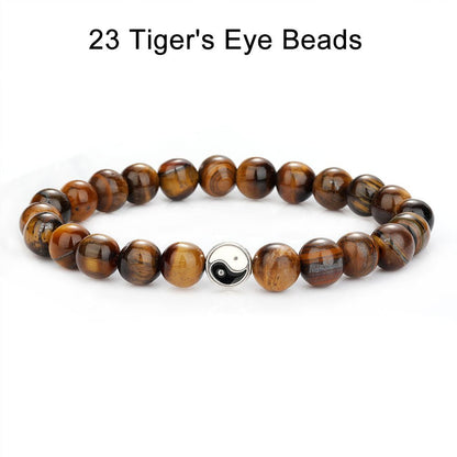 Taichi Tiger Eye Black Matte Daoism Crystal Bead Bracelets GEMROCKY-Bracelets-Tiger Eye-