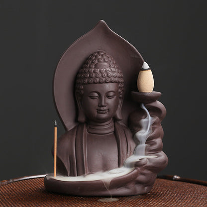 Tathagata Buddha Backflow Incense Burner Home Decor Ornaments GEMROCKY-Psychic-