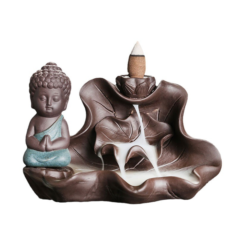 Tathagata Buddha on Lotus Backflow Incense Burner Home Decor Ornaments GEMROCKY-Psychic-